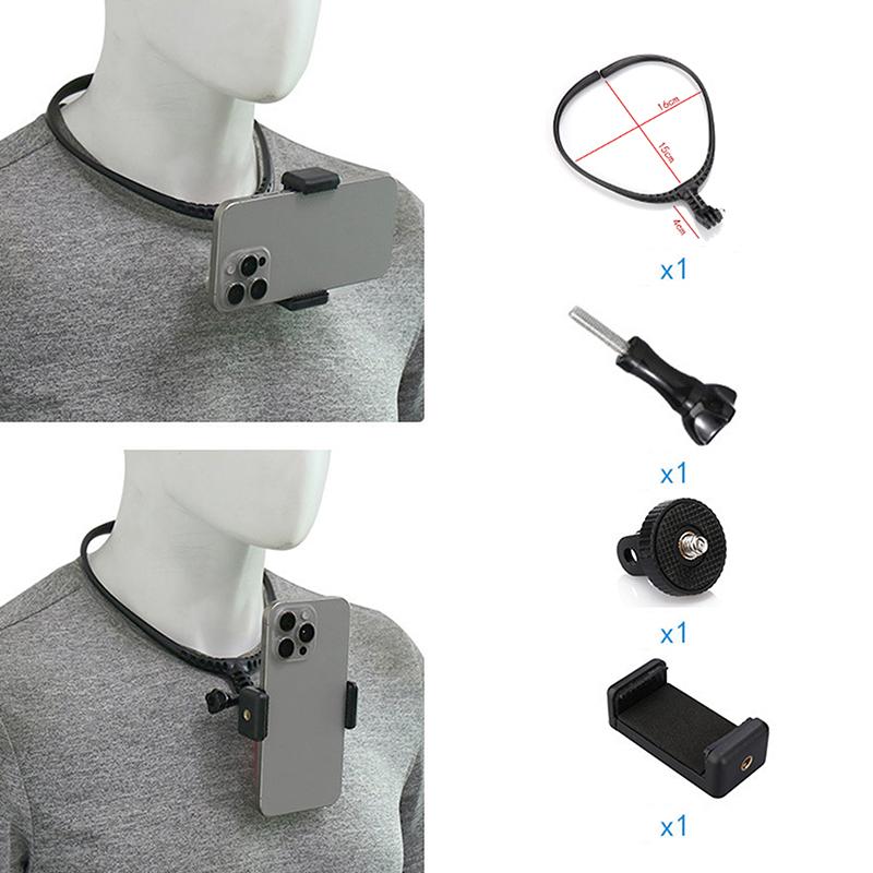 Cycling Collar Neckband Phone Live Streaming Stand Action Camera Neckband Recorder Stand