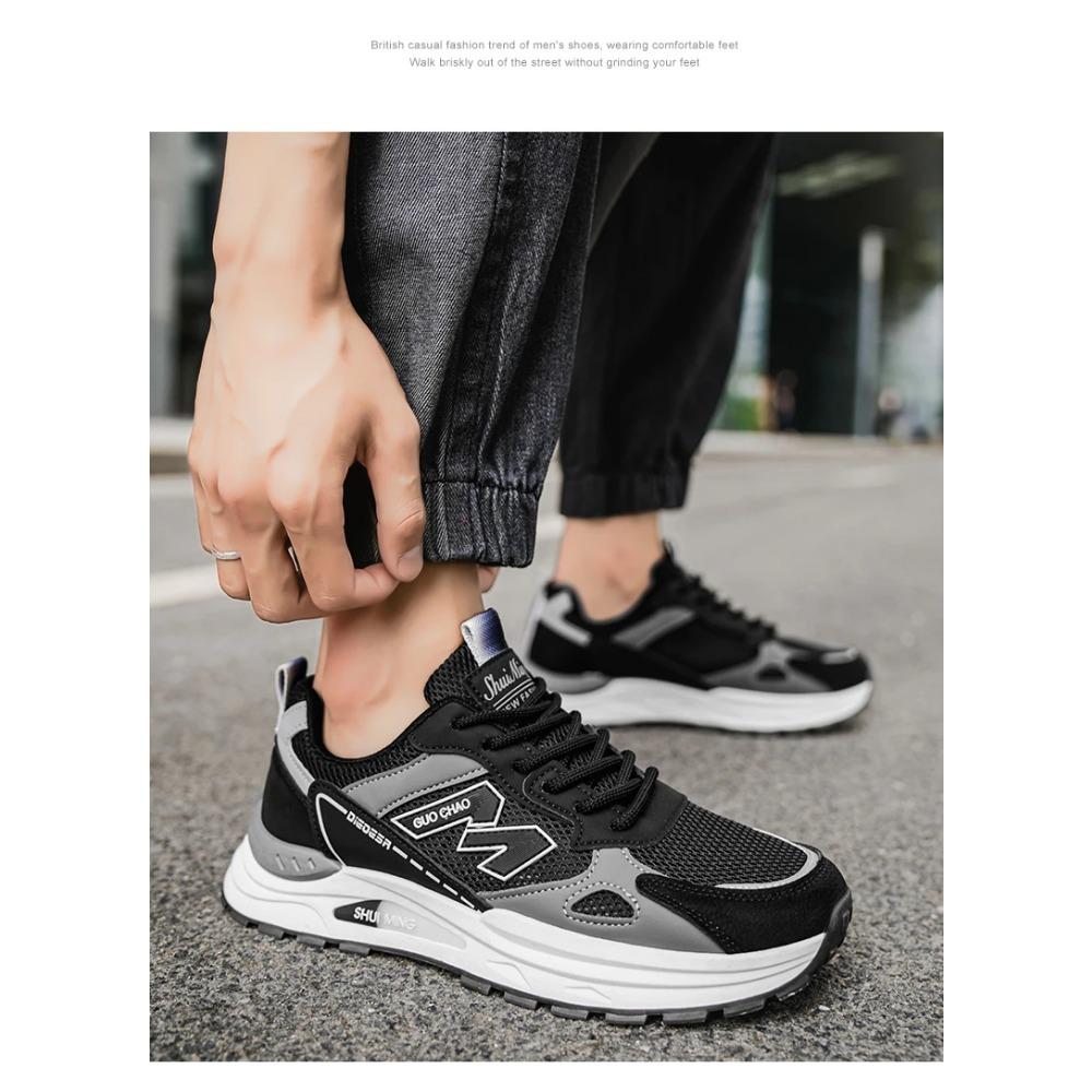 Men's casual sports shoes summer breathable light soft sole non slip outdoor running shoe fashion classics student mesh sneakers