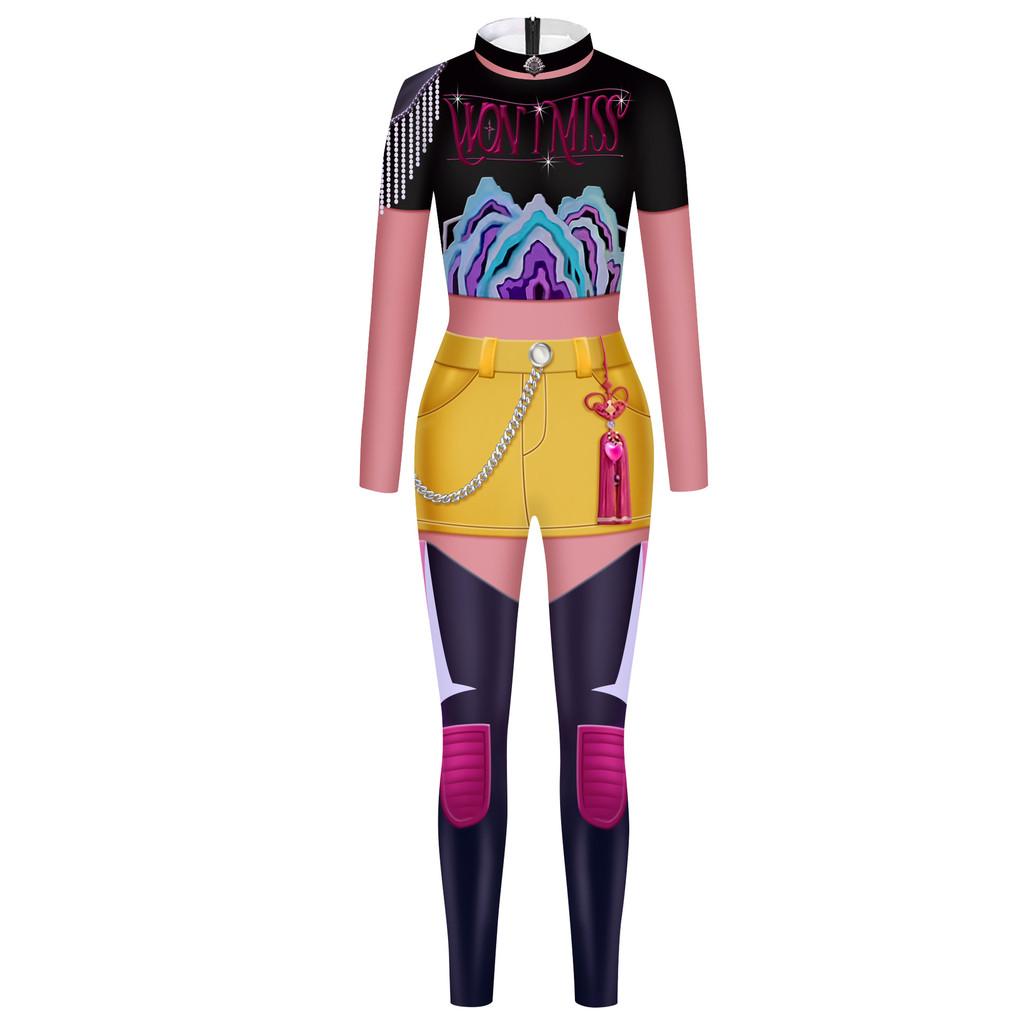 Vuxen Rumi Mira Zoey Tryck Jumpsuit Kvinnor Halloween Cosplay Kostym Karnevalsfest Scen Rollspelsklänning Utklädningsdräkt