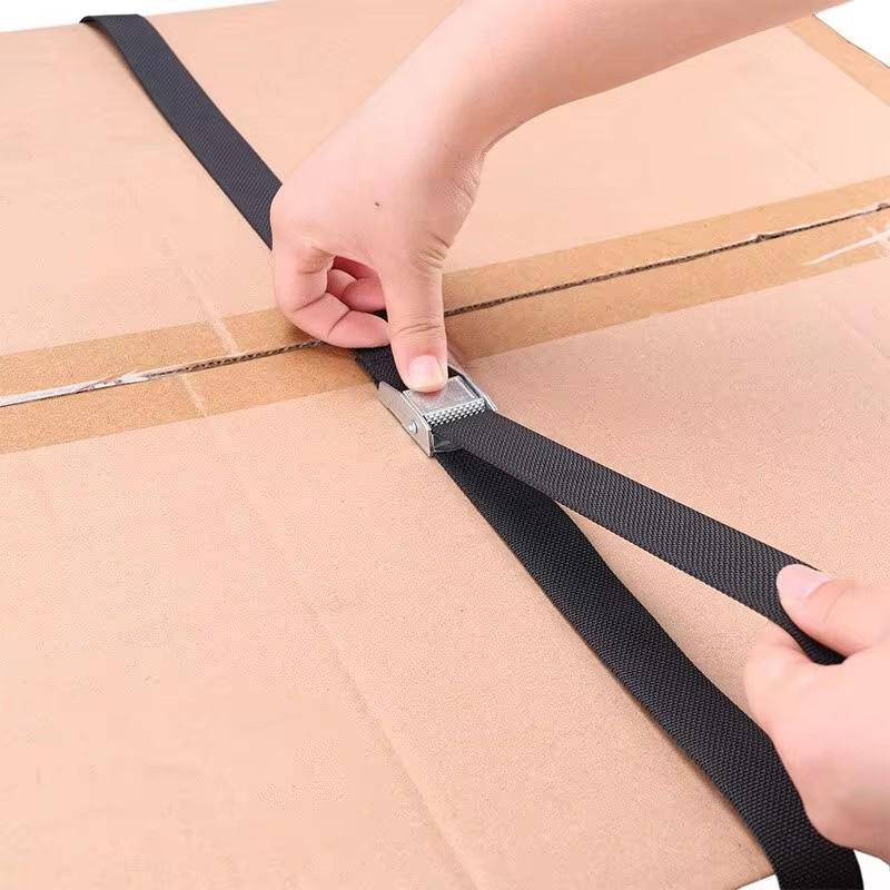 Buckle Tie-Down Belt Cargo Lashing Straps For Car Motorcycle Bike With Metal Buckle Tow Rope Strong Ratchet Belt For Luggage Bag