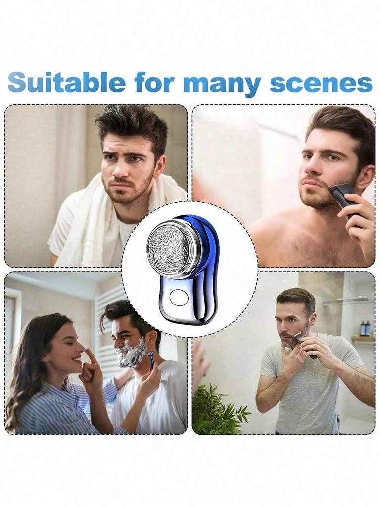 Herren Folienrasierer, Kabelloser Herren Elektrorasierer, Tragbarer Taschenrasierer, Waschbarer Reiserasierer, Reise-Elektro für Herren Rasur Facia