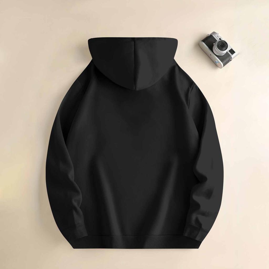 Unisex Fashion Casual Long Sleeved Round Neck Loose Plush Pullover With Rope Hoodie