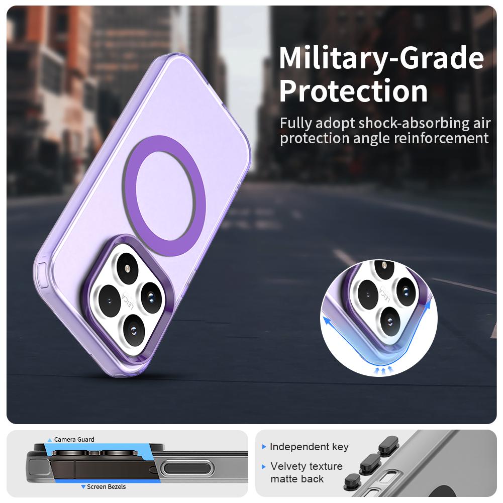 Matte Candy Magnetic Wireless Charge Transparent Case For Xiaomi 17 15T Pro Redmi Note 15 Pro Plus 15C Shockproof Phone Cover