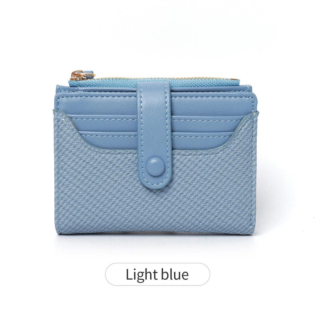 Stylish Mini Women's Wallet / Premium PU Leather Bi-fold Credit Card Holder Minimalist Solid Color Portable Zippered Coin Purse