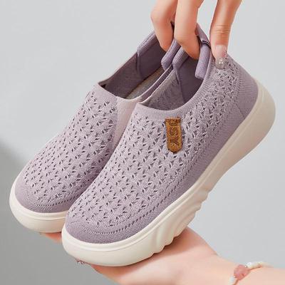 Dames Schoenen met Zachte Zool om in te Schuiven van Stof - Comfortabele Zomerstijl voor Middelbare Leeftijd en Ouderen