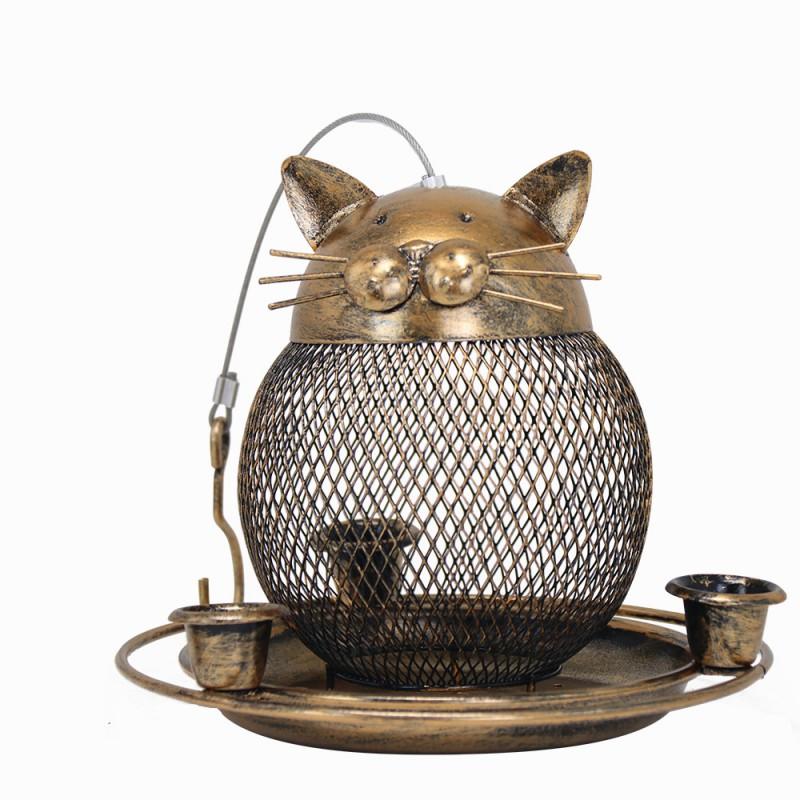Outdoor Hanging Bird Feeder Garden Tree Mount Squirrel-Resistant Metal Hummingbird With Cups Lid