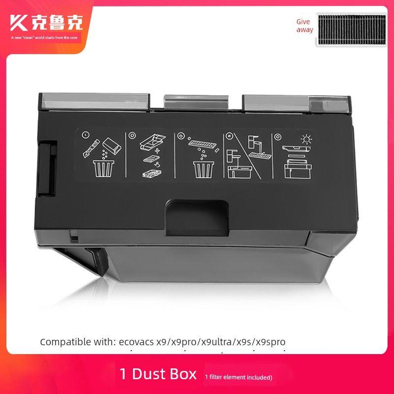 Accessories for Ecovacs X9/S/Pro Ultra Robot Vacuum Cleaner: Roller Mop, Cleaning Solution, Side Brush, Filter, Dust Bag