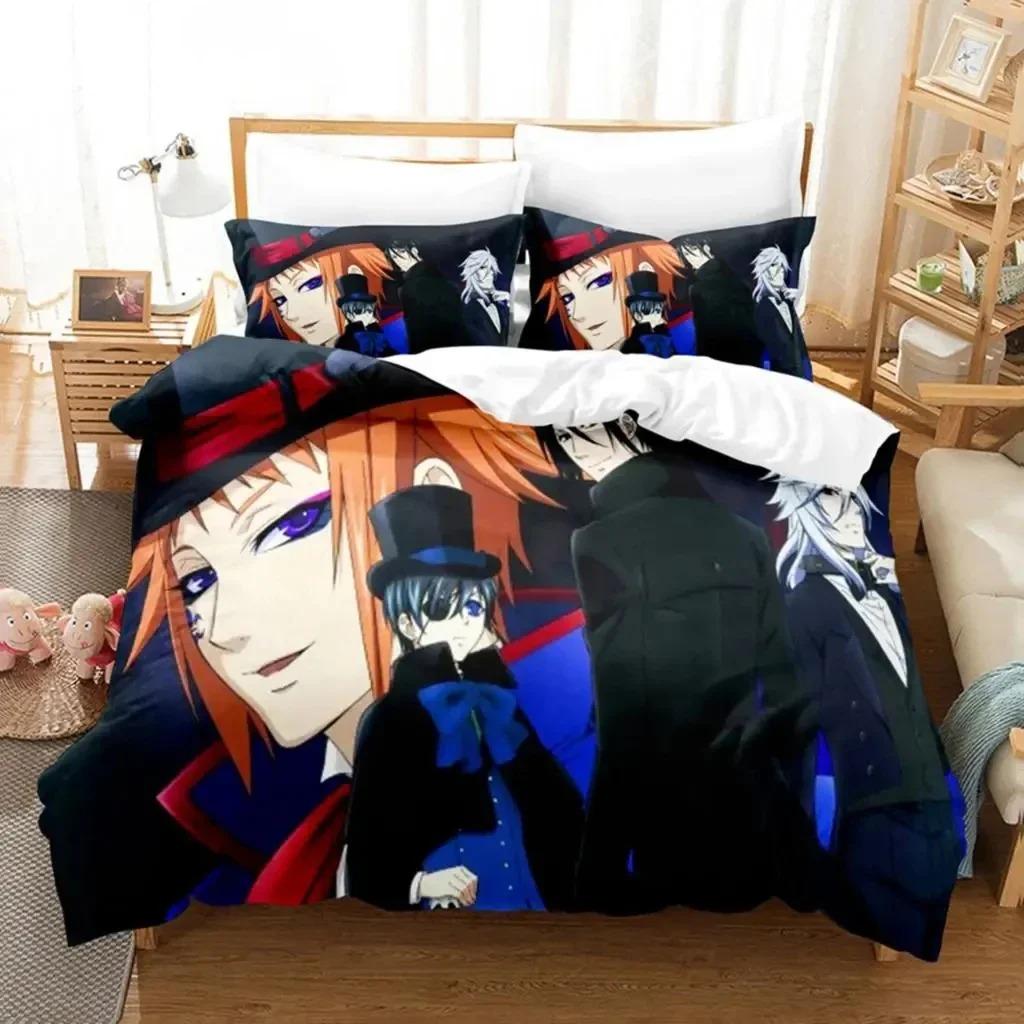 3D Print Anime Black Butler Sebastian Bedding Set Boys Girls Twin Queen Size Duvet Cover Pillowcase Bed Kids Adult Home Textile