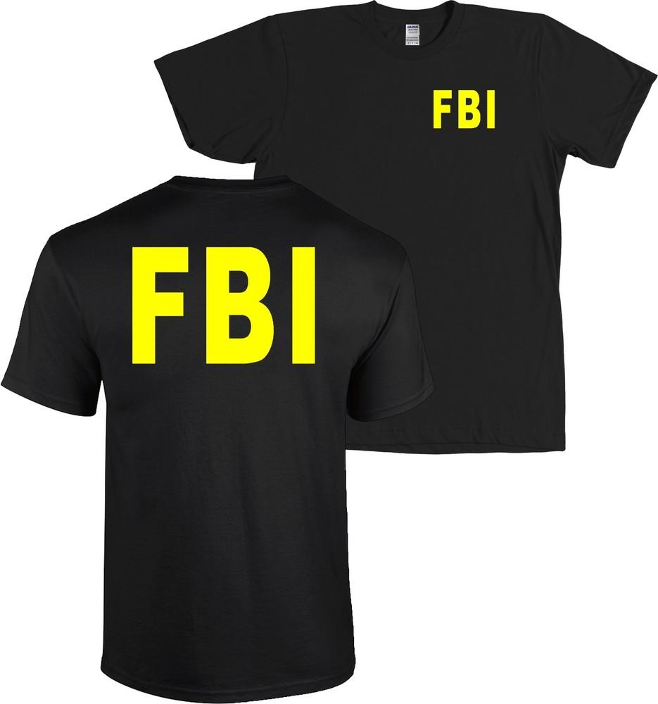 

FBI Federal Bureau of Investigation NEON YELLOW LETTERS Black - NEW Unisex T-Shirt XL