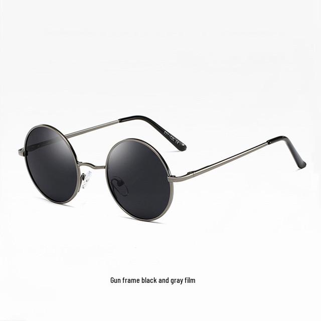 Retro European & American Round Polarized Sunglasses with Colorful Reflective Lenses for Men & Women - Model 8030
