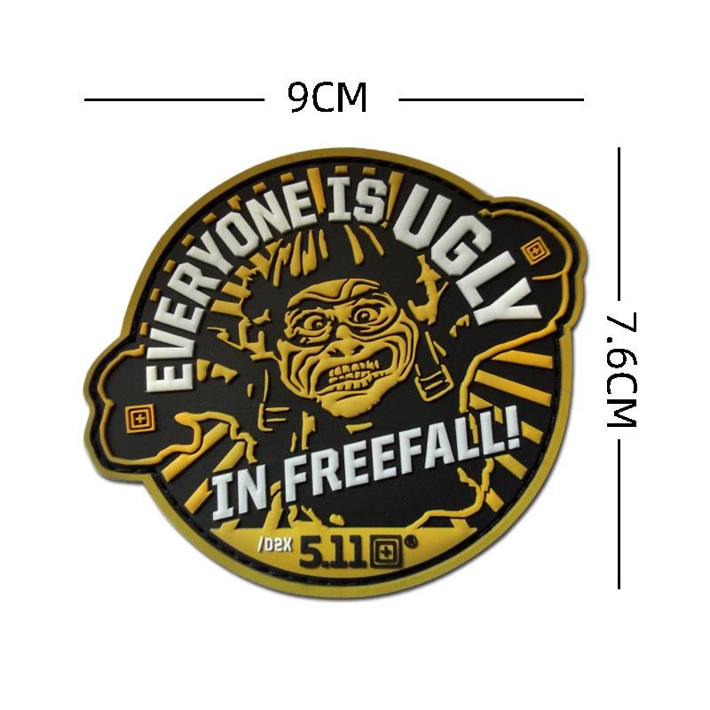 511 Badge Zacht Rubber Klittenband Badge 3D PVC Label Crossfit Logo Pak met Waterdichte Badge Wasbaar