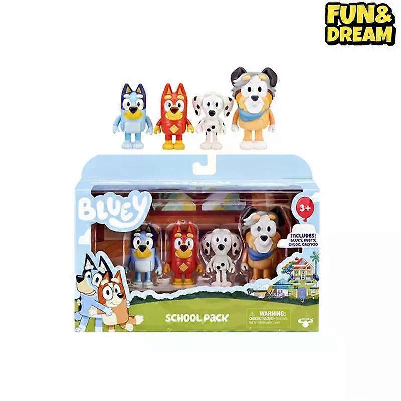 Bluey & Friends 4 Periphery Four-Piece Set Of Movable Figure Toy Figures Birthday Gift For Table Ornaments Collectible Figures