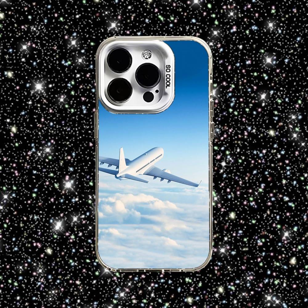 Airplane Aircraft Plane Phone Case For iPhone 16,15,14,13,12,11,Pro,XS,Max,Plus,Mini,SE White Candy Matte Shockproof Cover