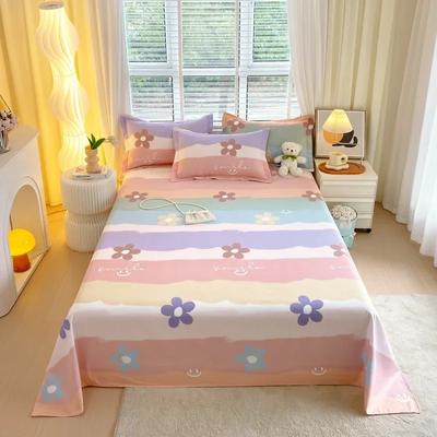 Flowers Colorful Printed Bed Sheet Set Soft Skin-friendly Breathable 3Pcs Bedspread with Pillowcases Queen Size Bedding Set