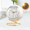 Metal Silent Alarm Clock with Night Lights Spherical Foiled Clock Face Student and Children's Desktop Alarm Clock