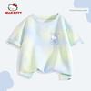 Hello Kitty Girls' Short-Sleeved T-Shirt 2026 New Pure Cotton Rainbow Kidsren's Summer Wear Tie-Dye Cute Clothes Trendy