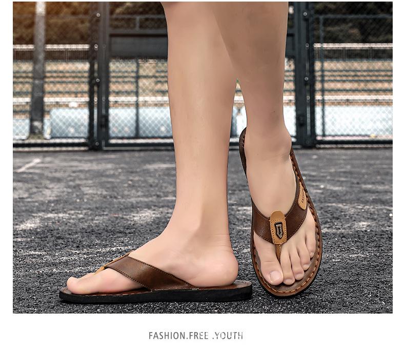 Plus Size Hand-stitched Casual Men's Beach Flip-flops