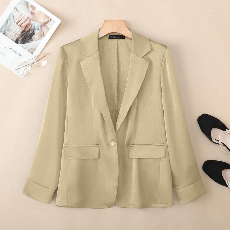 ZANZEA Women Casual Turn Down Collar Loose Thin Cardigan Tops