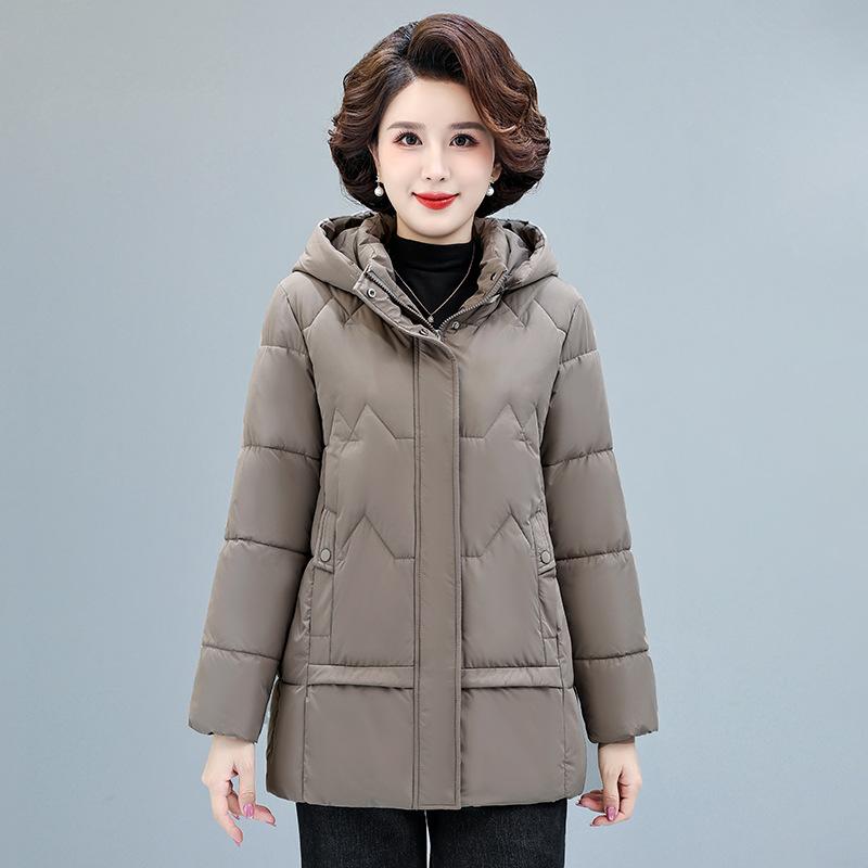 2025 winter new down cotton jacket women's thickened plus-size jacket with a hood to keep warm and foreign