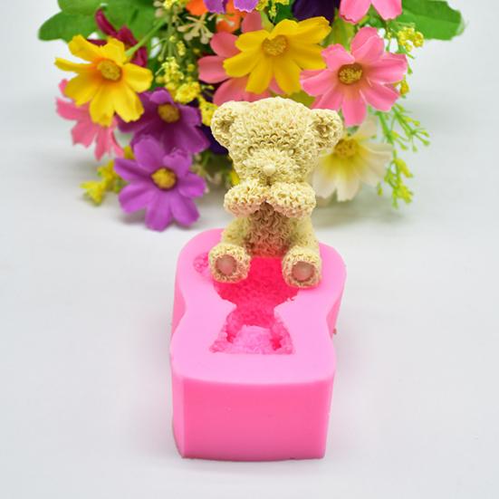 Cute Plush Baking Cake Bear Silicone Mold Handcraft Decoration Soap Mould Tool
