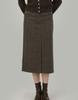 GNGB Herringbone Slit Skirt_Brown