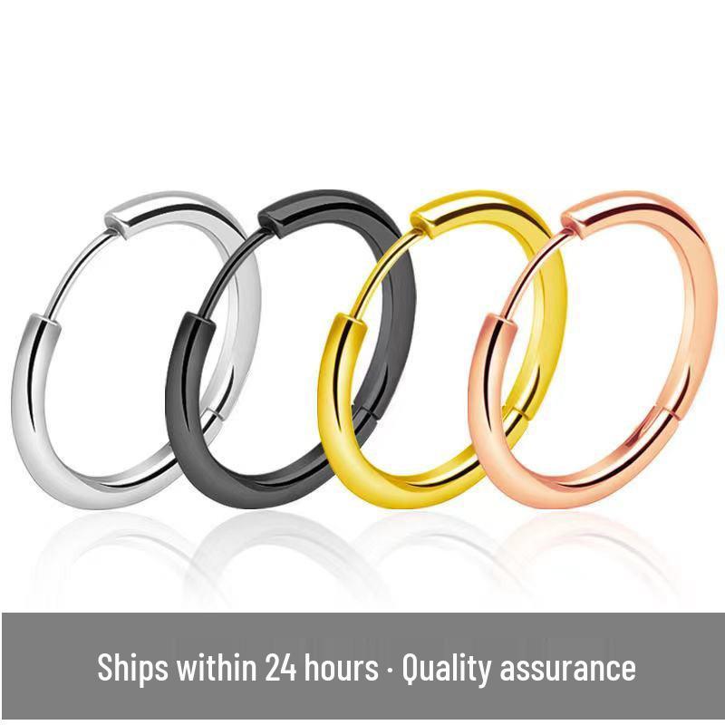 Trendy Stainless Steel Earrings: Simple Ear Studs & Hoops with a High-End Feel