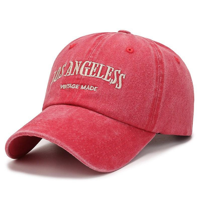 Unisex Distressed Embroidered Cotton Baseball Cap with Soft Brim for Sun Protection