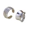 2pcs/set Punk Metal Curved Smooth Open Adjustable Ring for Women Men Simple Silver Color Rings Set Hip Hop