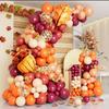138 Fall Balloons Wreath Arch Kit Confetti Balloons Maple Leaf Pine Cones Aluminum Foil Balloon Party