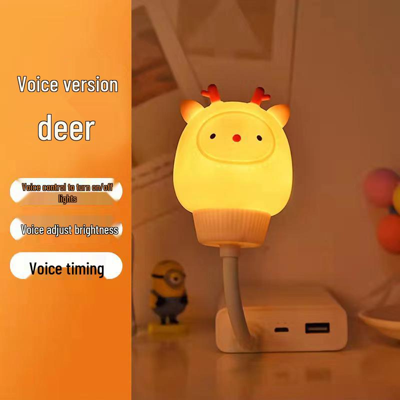 Smart Voice-Activated USB Night Light: Sleep Companion & Wake-Up Light for Bedroom