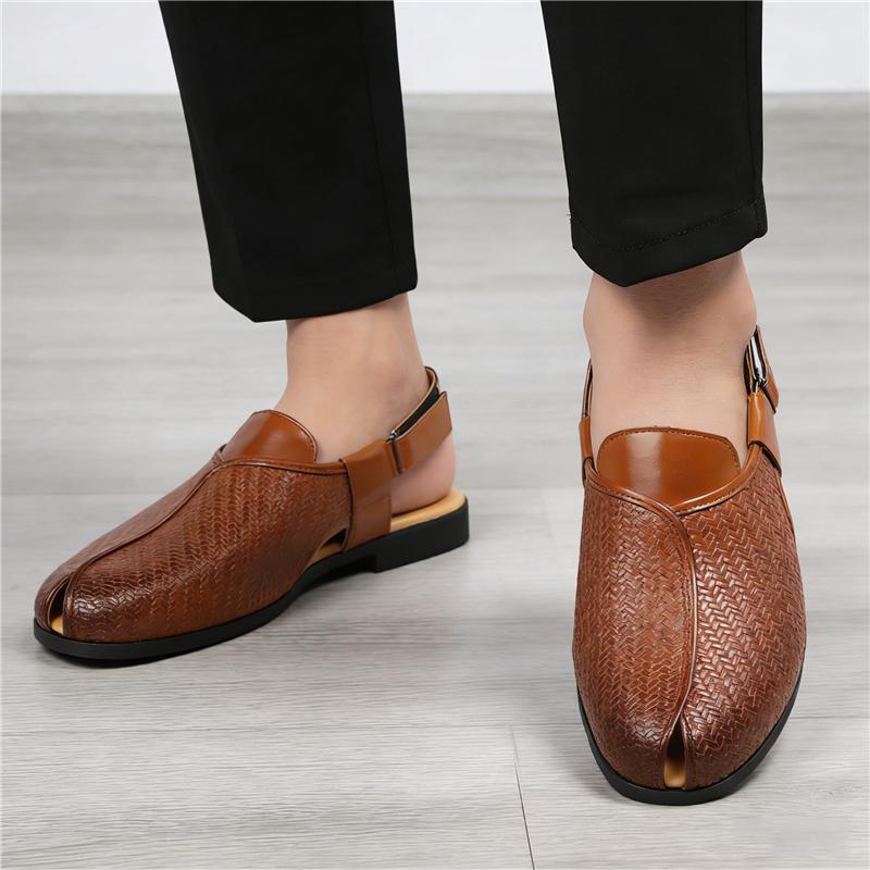 Summer Fashion New Men's Gladiators Peep Toe Strap Buckle Casual Shoes Breathable Beach Sandals Outdoor Slippers Plus Size 38-46
