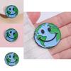 Earth Day Smiley Face Brooch Cute Design Geometric Pin Eye-catching Accessory For All