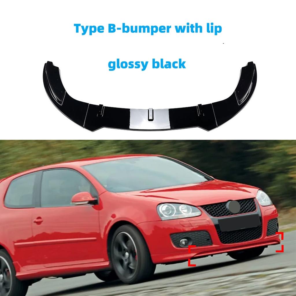 JQTYB1 Car Front Bumper Lip Spoiler For VW Golf 5 MK5 GTI Jetta MK5 GLI 2003-2009 Diffuser Splitter Body Kit Lower Bumper Protector
