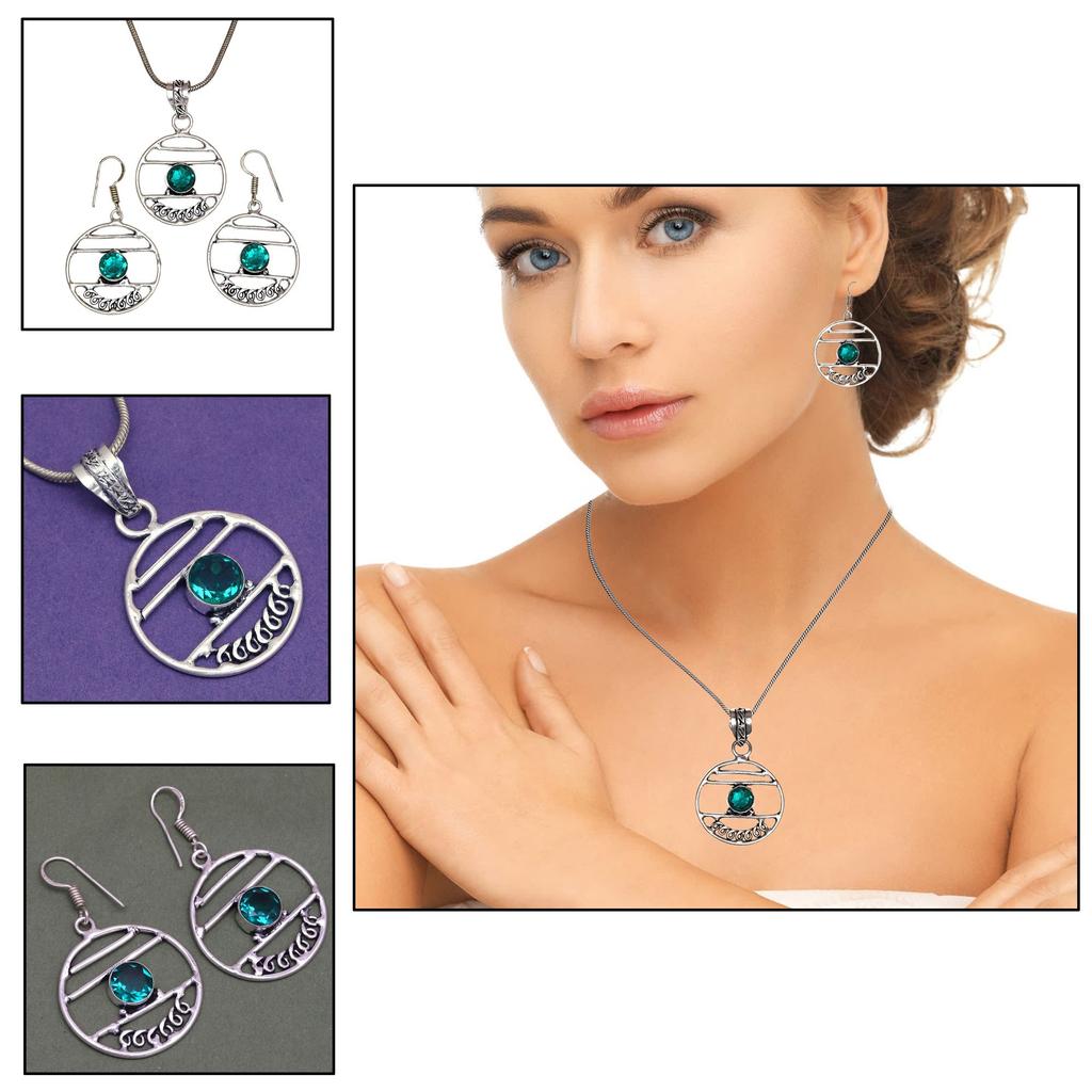 Diopside Set Chrome Gemstone Jewelry 18-20'' Necklace Pendant Ethnic