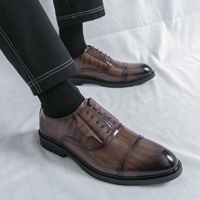 Trendy British Oxford Men's Wedding Suit Classic Retro Leather Men's Business Formal Shoes Rubber Sole