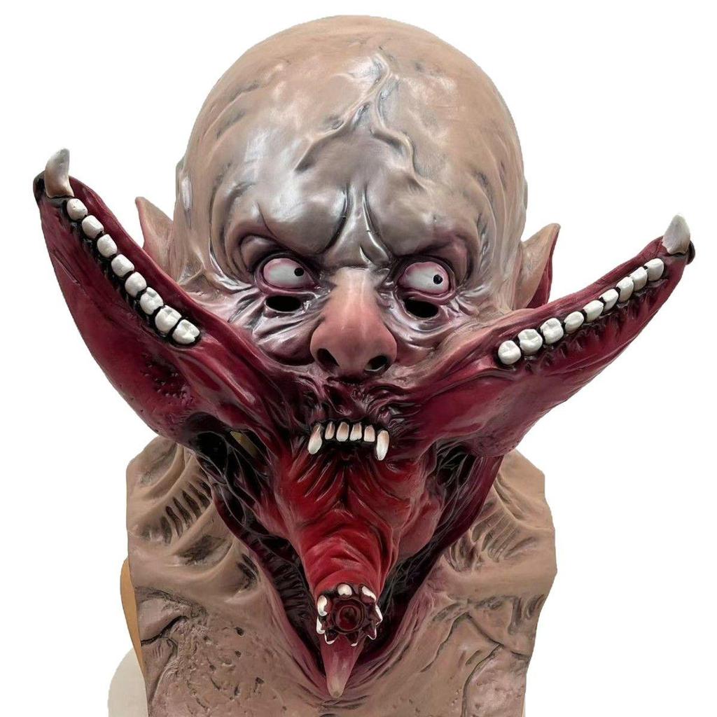 Bleeding Clown Latex Mask: Scary Halloween Vampire Elf Zombie Cosplay