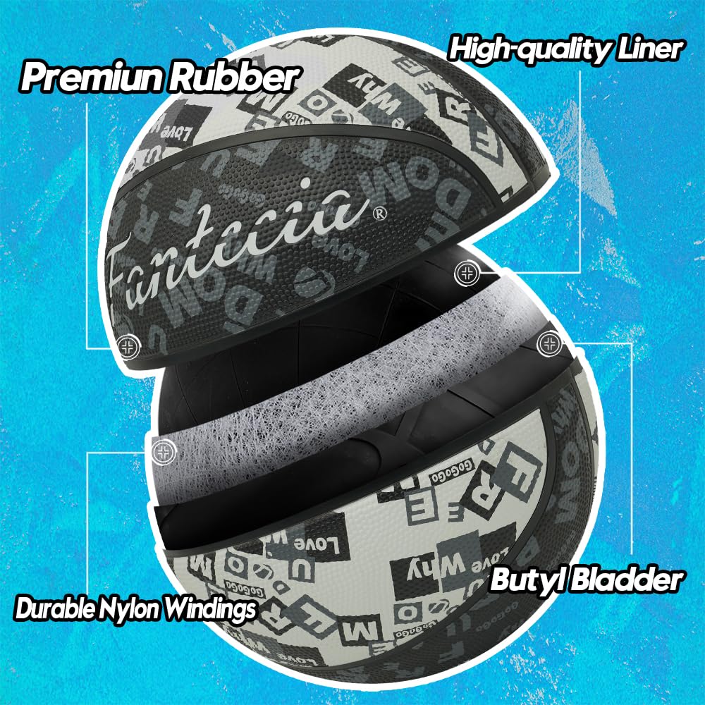 Fantecia Basketball Size Graffiti Perfect for Street Style 5, Design, Indoor/Outdoor Basketball,