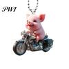Pig Hanging Ornaments Acrylic Cartoon Decoration with Bead Chain Car Rearview Lifelike Mirror Ornament Keychain Backpack Animal Pendant Birthday Gift