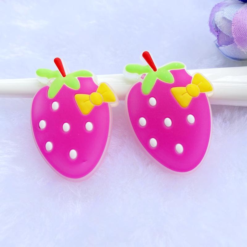 8pcs cute PVC Mixed Luminous fruit flexible glue Flat back DIY Scrapbook Embellishment Phone Craft Decoration D93A
