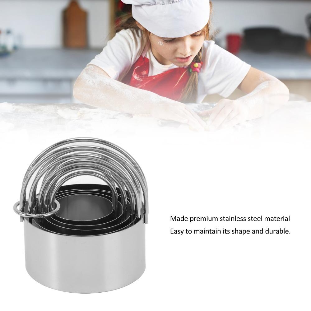 5pcs With Handle Cookie Cutter Set Stainless Steel Stainless Steel Cookie Cutters  Christmas Round