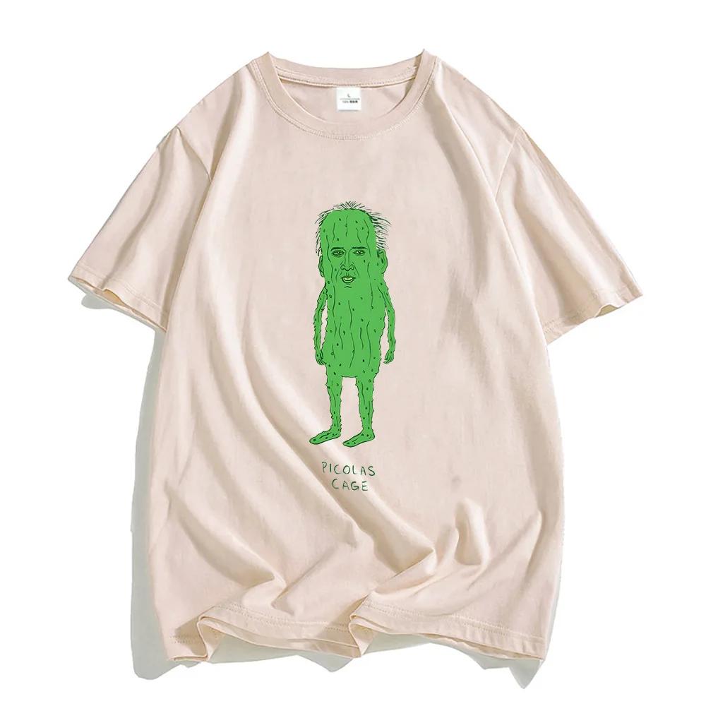 Picolas Cage Meme Lustige T-Shirts MÄNNER Hübsch Originalität T-Shirts 100% Baumwolle Vier Jahreszeiten T-Shirts Manga/Comic Aufkleber Harajuku