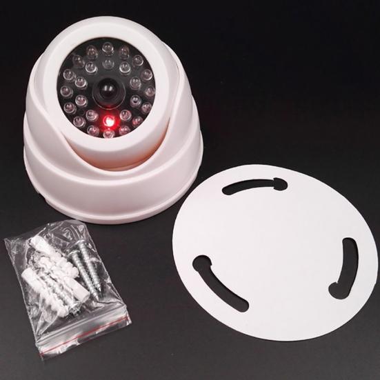 Telecamera fittizia con luce LED lampeggiante a cupola di sicurezza di sorveglianza CCTV wireless falsa