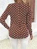 2025 Plus Size Women's Polka Dot Long Sleeve V-Neck Zipper Pullover Top