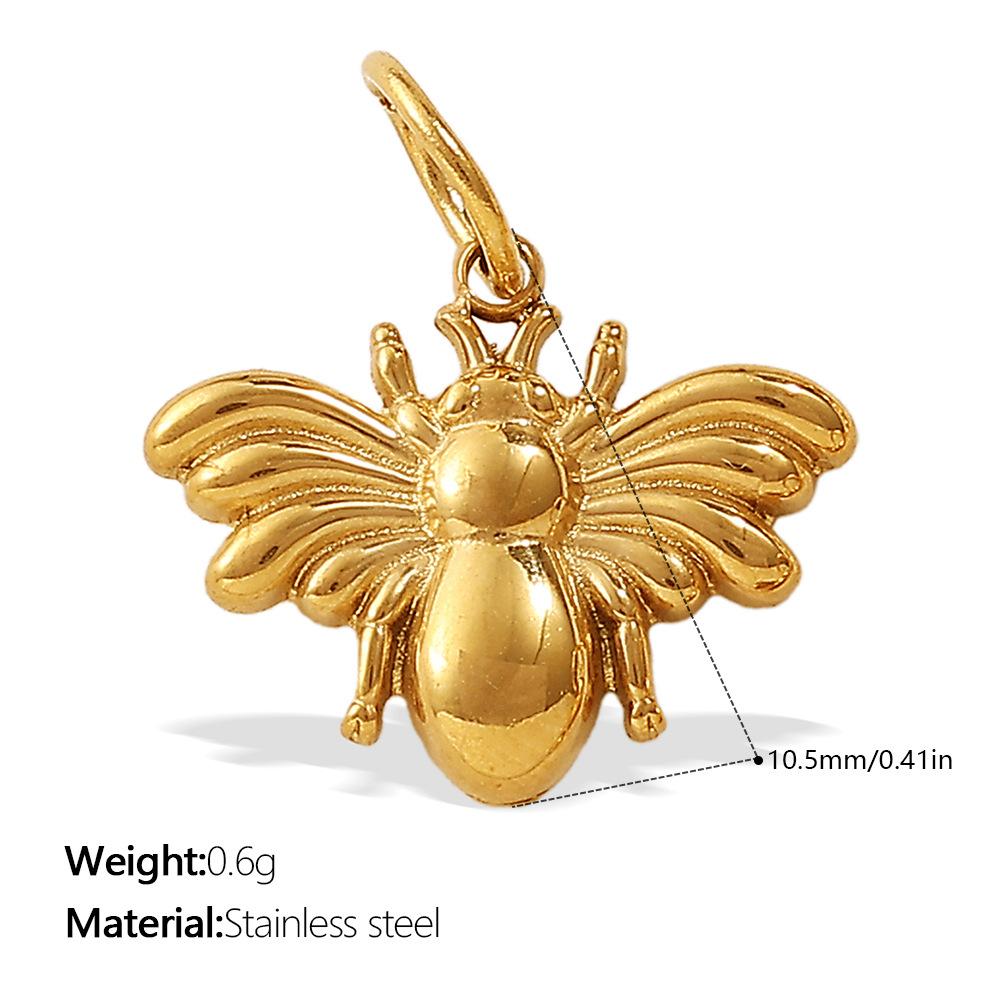 European and American creative gold mini DIY butterfly love pendant collection stainless steel plated 18K gold compact accessories