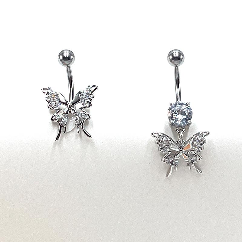 Simple Butterfly Navel Ring For Women Girls  Belly Button Rings Belly Piercing Jewelry Stainless Steel Navel Rings
