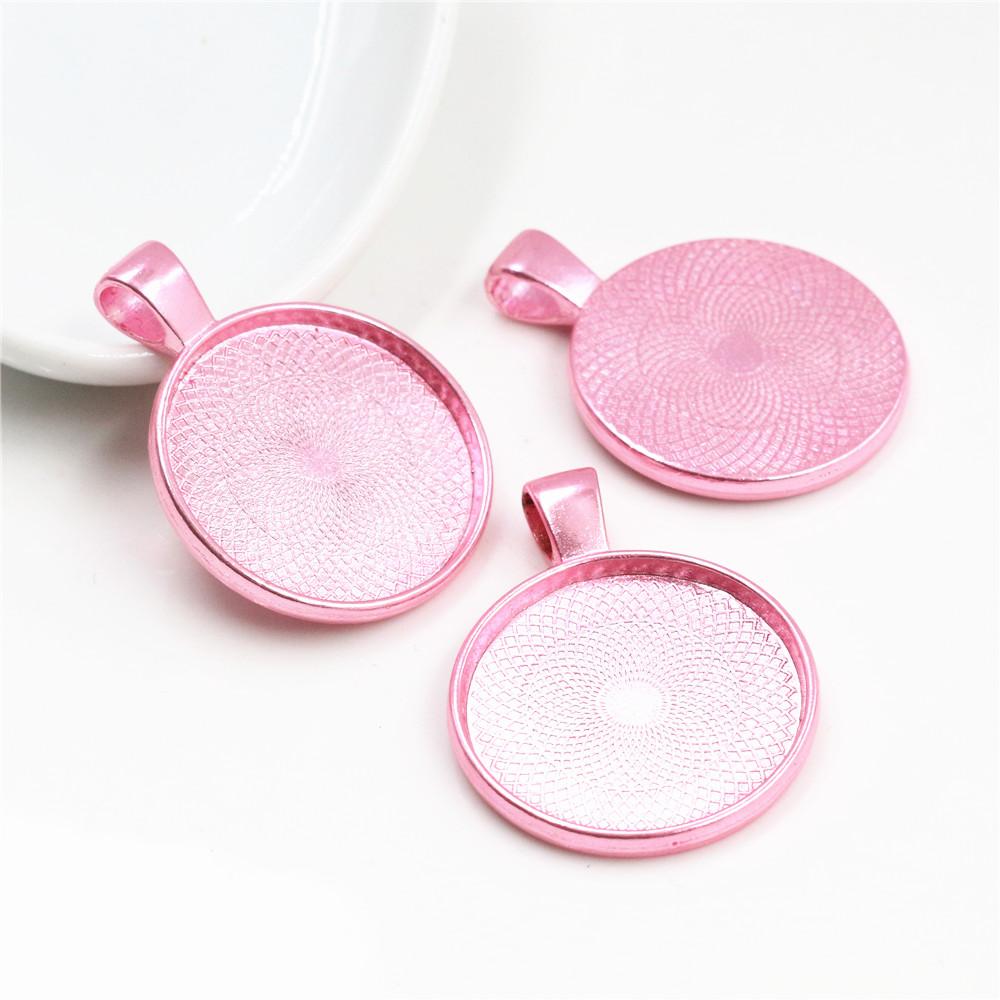 5pcs 25mm Inner Size Pendant Cabochons Blank Base Setting Bezel Tray Alloy DIY Jewelry Making Accessories for Necklace Keychains