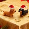 Hand Crafted Wool Felt Dachshund Christmas Ornaments Dog With Santa Hat Xmas Tree Hanging Decor For Winter Home Party Suppl D9D6