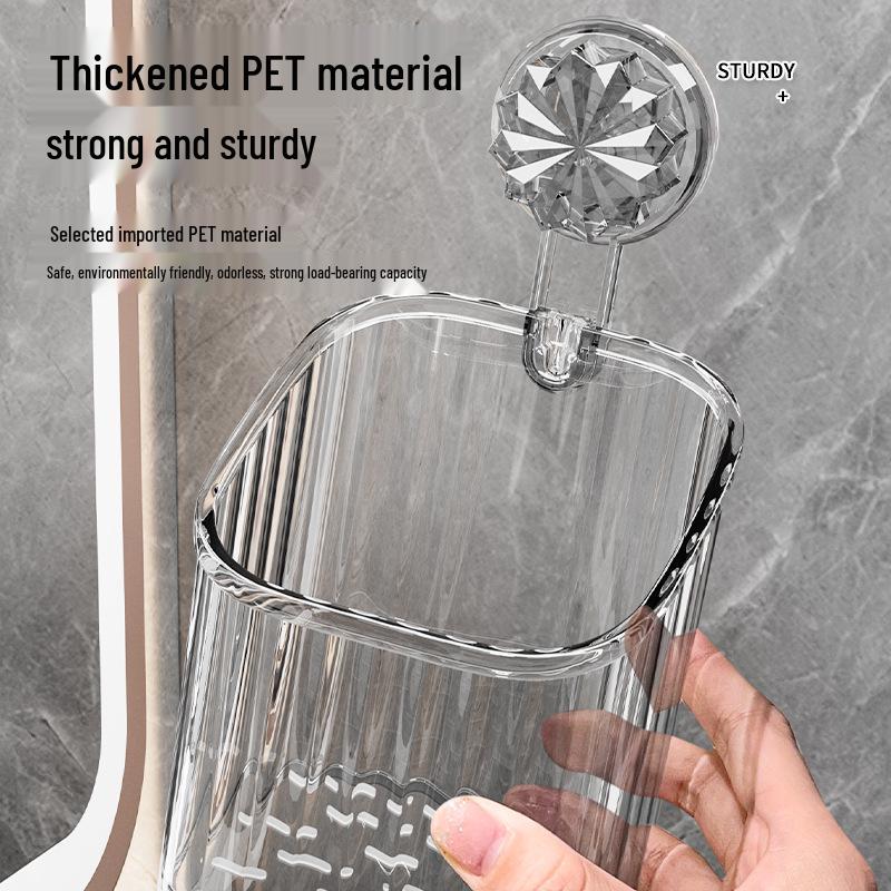 Wandmontiertes Badezimmer-Aufbewahrungsregal mit Saugnäpfen für Toilettenartikel