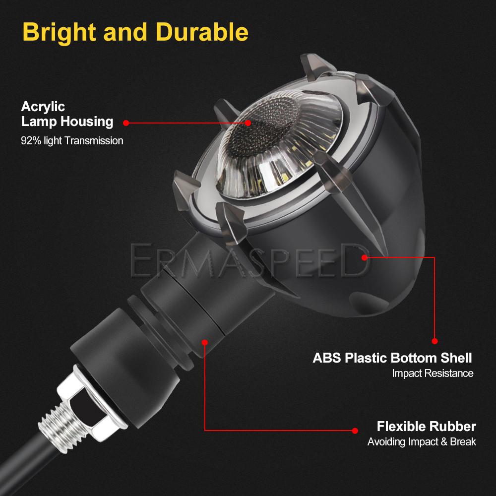 Led Sequential Turn Signals Motorcycle Indicators Blinkers Motorbike Brake Stop Signals Lamp 12V E-bike Scooter