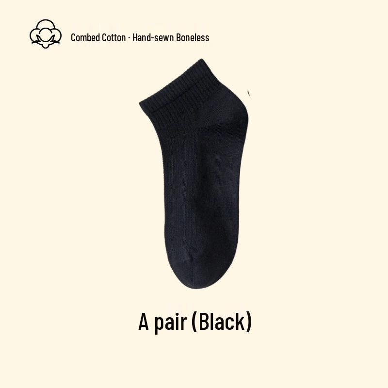 Unisex Lightweight Cotton Mesh Socks – Black & White, Loose Cuff, Breathable, Non-Constricting Sports Style for Spring & Summer One Size